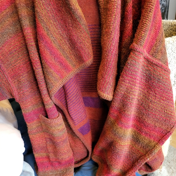 Oversized wool wrap sweater, XXL Bleyle noblesse. REVERSIBLE - Picture 2 of 11